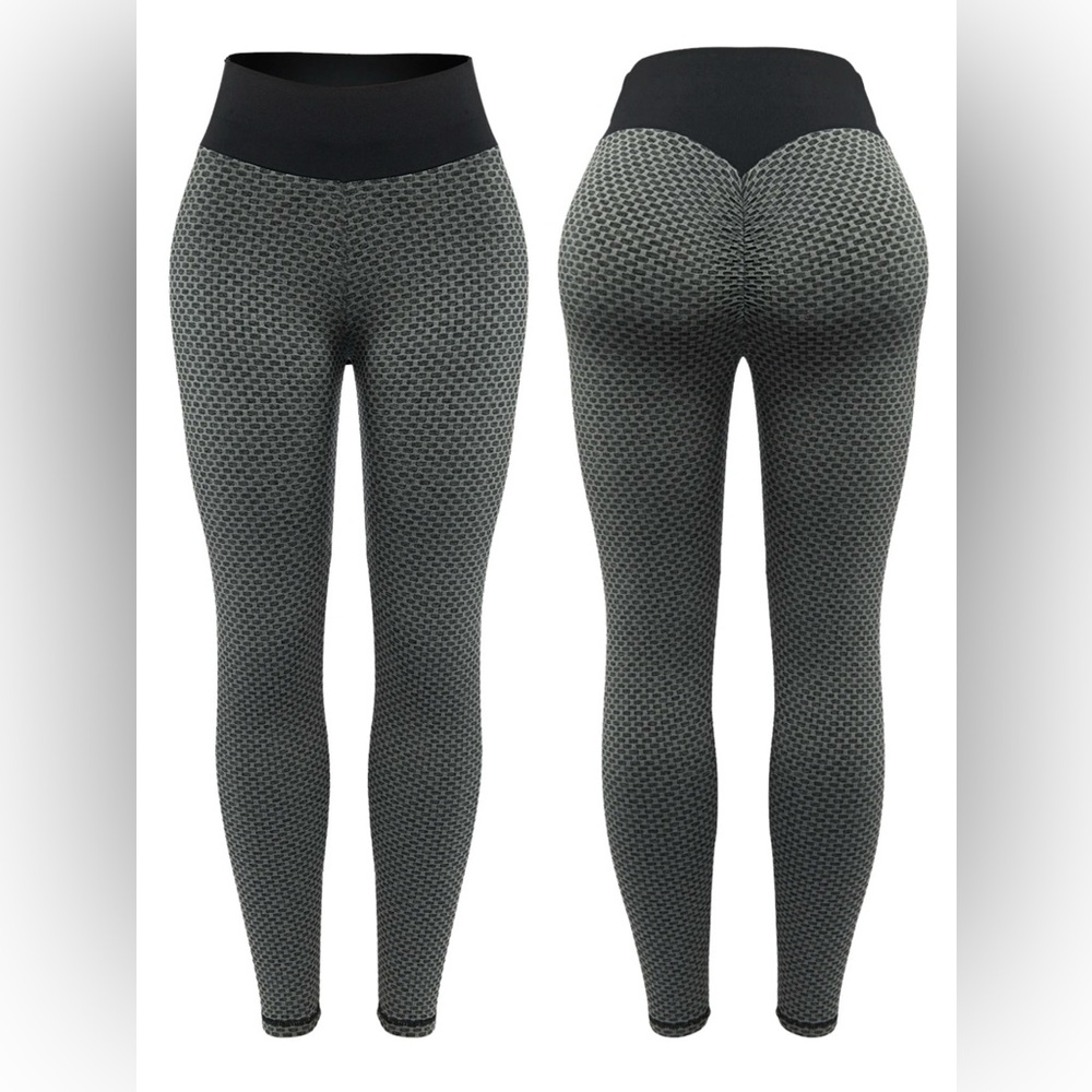 Women's Gray Textured Leggings